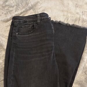 Sincerely Jules Black Boot Cut Jeans with Frayed Hem